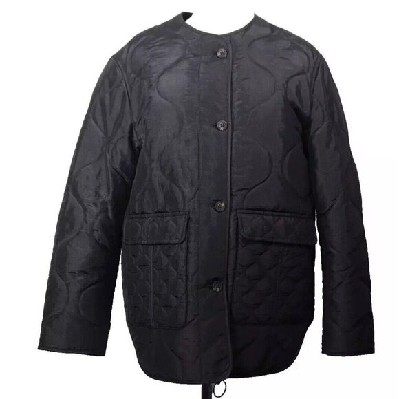 ALLSAINTS Womens 2 Black Foxi Liner Jacket AS354159R Front Button Italian Cloth - Picture 6 of 11